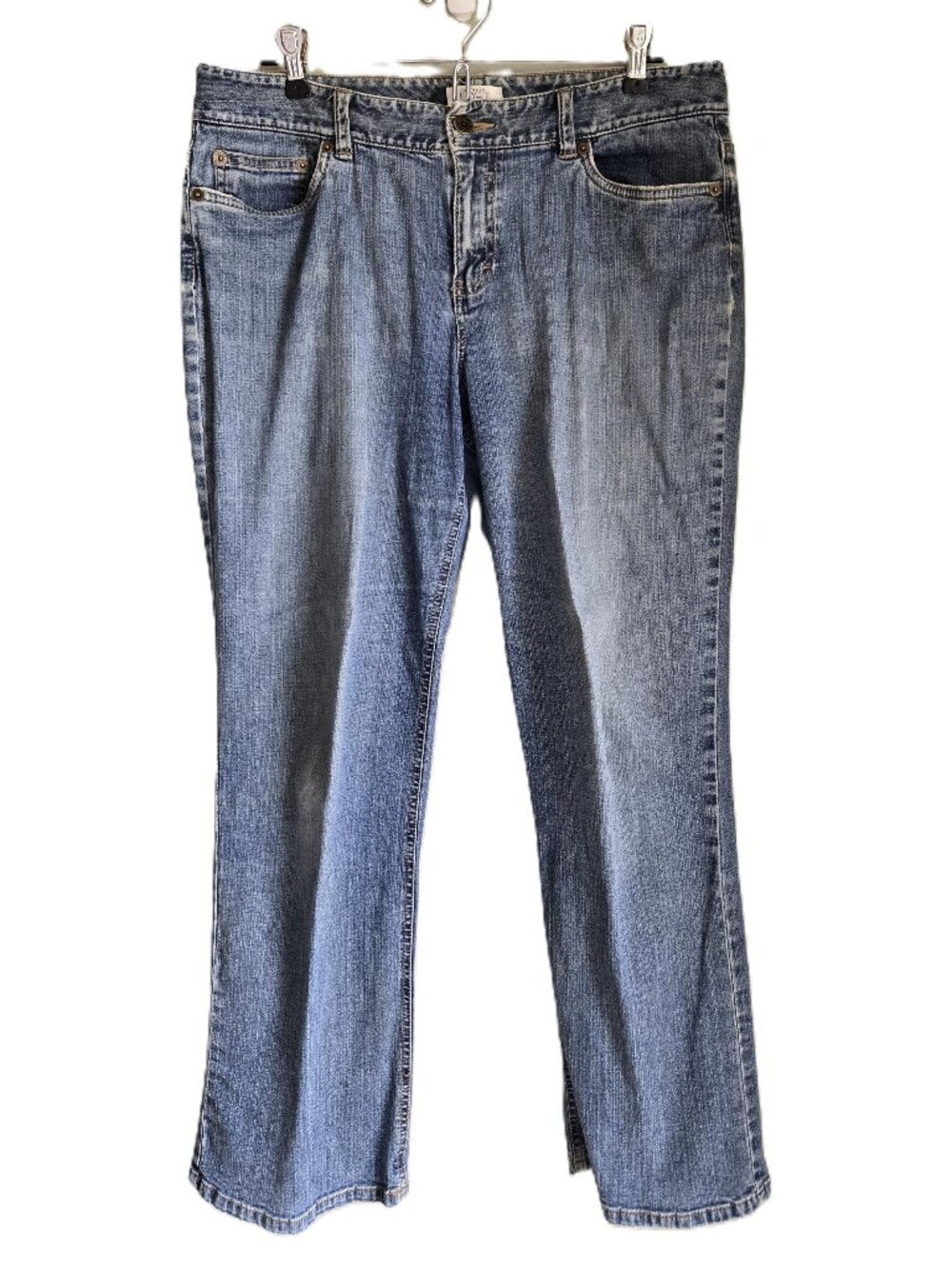 ANN TAYLOR LOFT Straight Mom Relaxed Fit Hi Rise Denim Jeans Blue Women's 10P